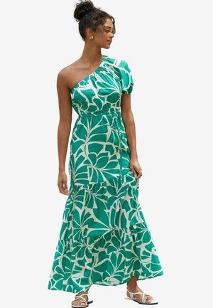 ONE SHOULDER- REGULAR FIT - Maxi šaty - green floral