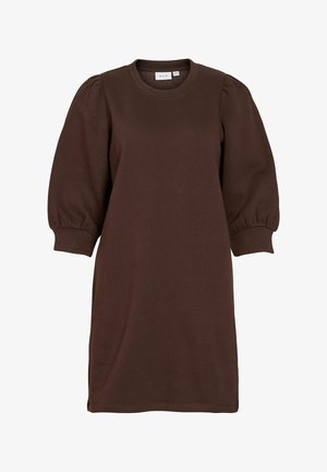 VILA, SWEATSHIRT DRESS VIVERA SHORT - Vestido sudadera - coffee bean