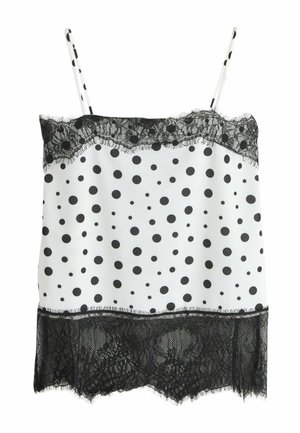REGULAR FIT - LACE TRIM SLEEVELESS CAMI . - Top - white black spots