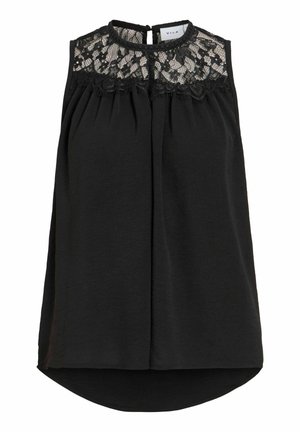 VILA, SLEEVELESS TOP VIRELLA ROUND NECK - Blúzka - black