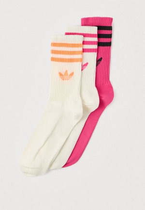 CREW 3 PACK UNISEX - Chaussettes - off white/shock pink