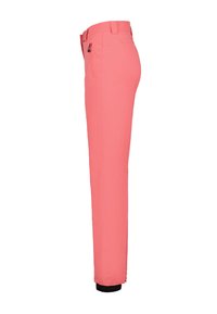 Roze skibroek met een slim fit, gemaakt van een zachte, rekbare stof. Beschikt over een verstelbare tailleband en zwarte elastische boorden bij de enkels.