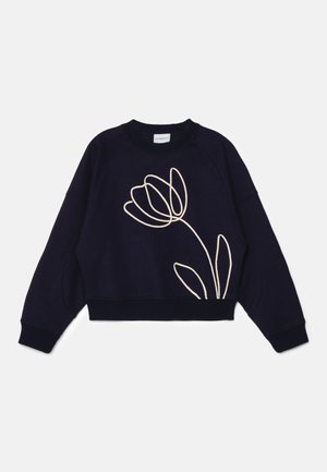 Claudie Pierlot SWEATSHIRT BRODERIE FLEUR - Sweatshirt - marine