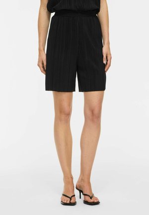 VILA HIGH WAISTED SHORTS VIPLIS PLEATED - Short - black