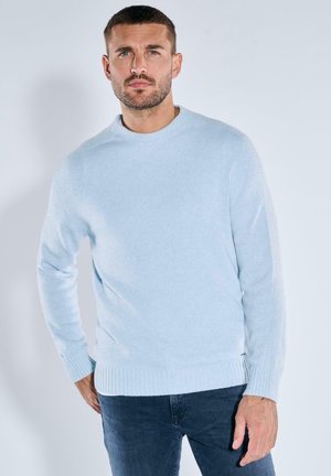 STRUKTURIERT - Strickpullover - hellblau