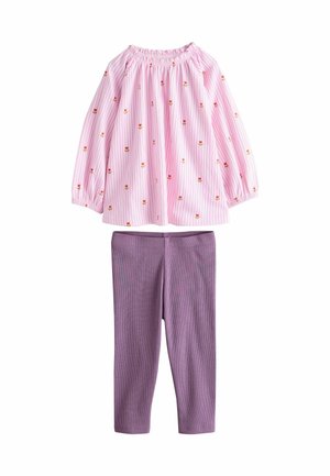 LONG SLEEVE SET - Leggings - Pantaloni - pink floral