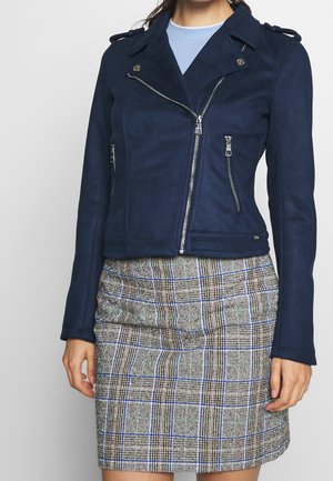 Imiteret læderjakke - dark blue