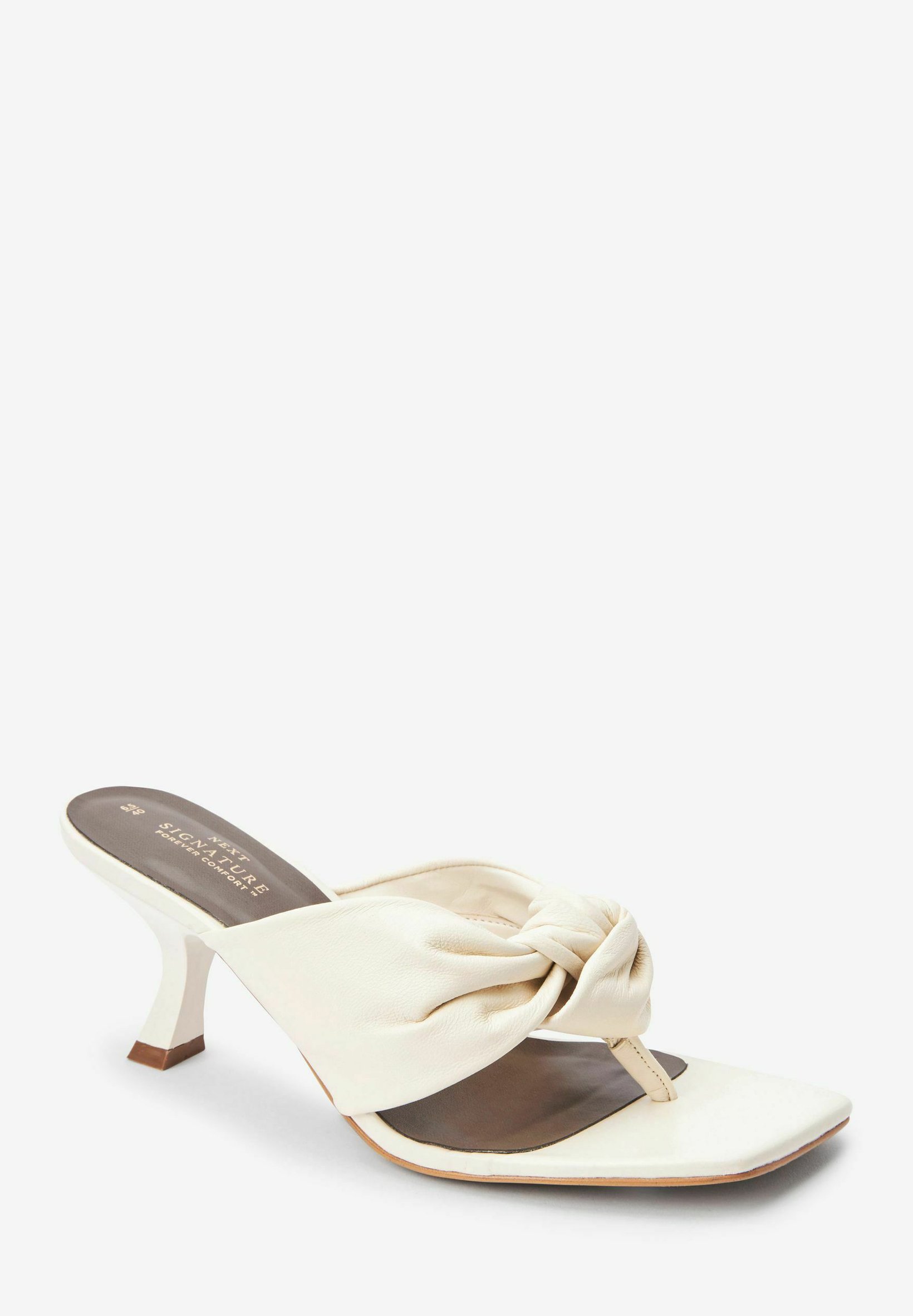 SIGNATURE TWIST - Heeled mules - cream 