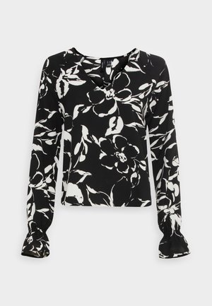 Vero Moda Tall VMPOLLIANA INGE V NECK   - Μπλούζα - black/polliana