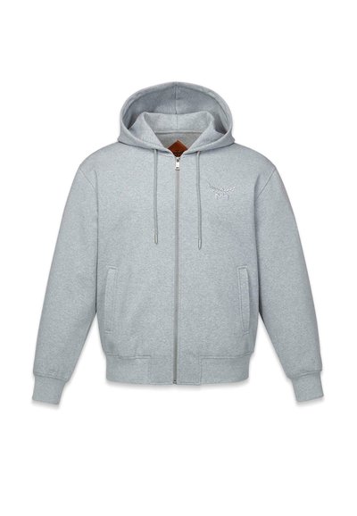 MCM KAPUZENPULLI ESSENTIAL MIT LOGO - Sweat zippé - grey