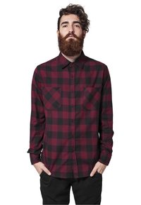 Urban Classics - CHECKED - Shirt - black/burgundy Thumbnail Image 1