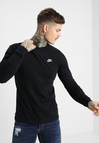 Nike Sportswear - CLUB TEE  - Tops ar garām piedurknēm - black Miniatūras attēls 1