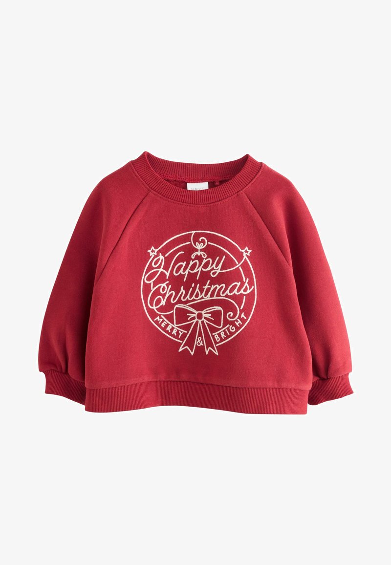 Next REGULAR FIT - CREW NECK - Sweatshirt - burgundy red happy christmas/ rouge Next REGULAR FIT - CREW NECK - Sweatshirt - burgundy red happy christmas/ rouge