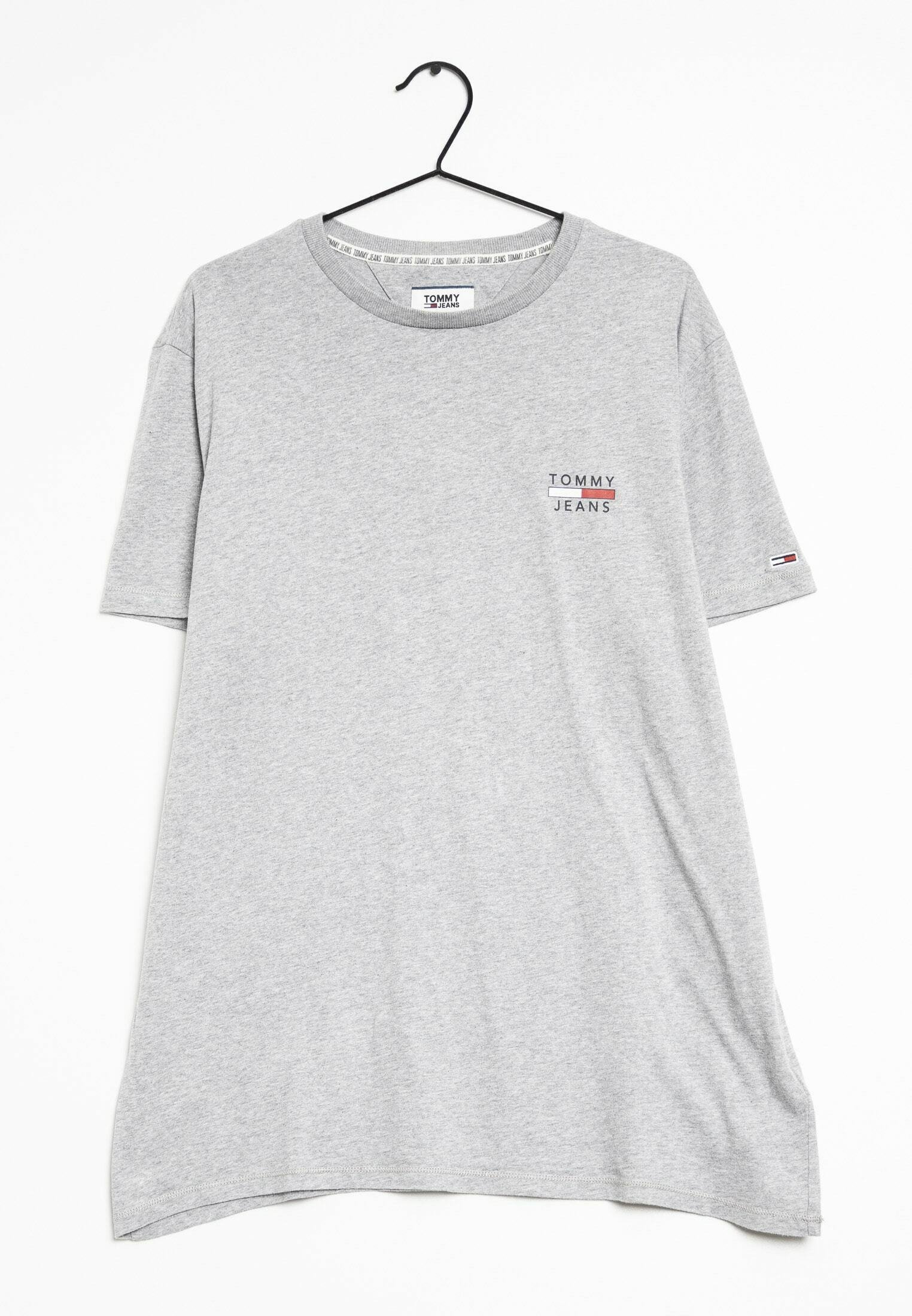 Grey Tommy Jeans T Shirt Dress Tommy Jeans Basic T-shirt Grey (Pre-owned)  Zalando