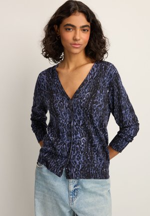 Next BUTTON UP REGULAR FIT - Strickjacke - blue animal