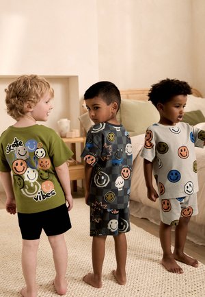 Next, REGULAR FIT - SHORT PYJAMAS HAPPY FACE 3 PACK .SET - Pyjama - black green stone happy face