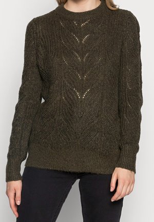 Svetr - mottled dark green