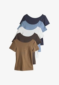 Valitud, navy blue chocolate brown brown light blue cream