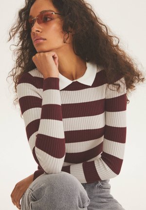 BASIC - Svetr - mottled dark red