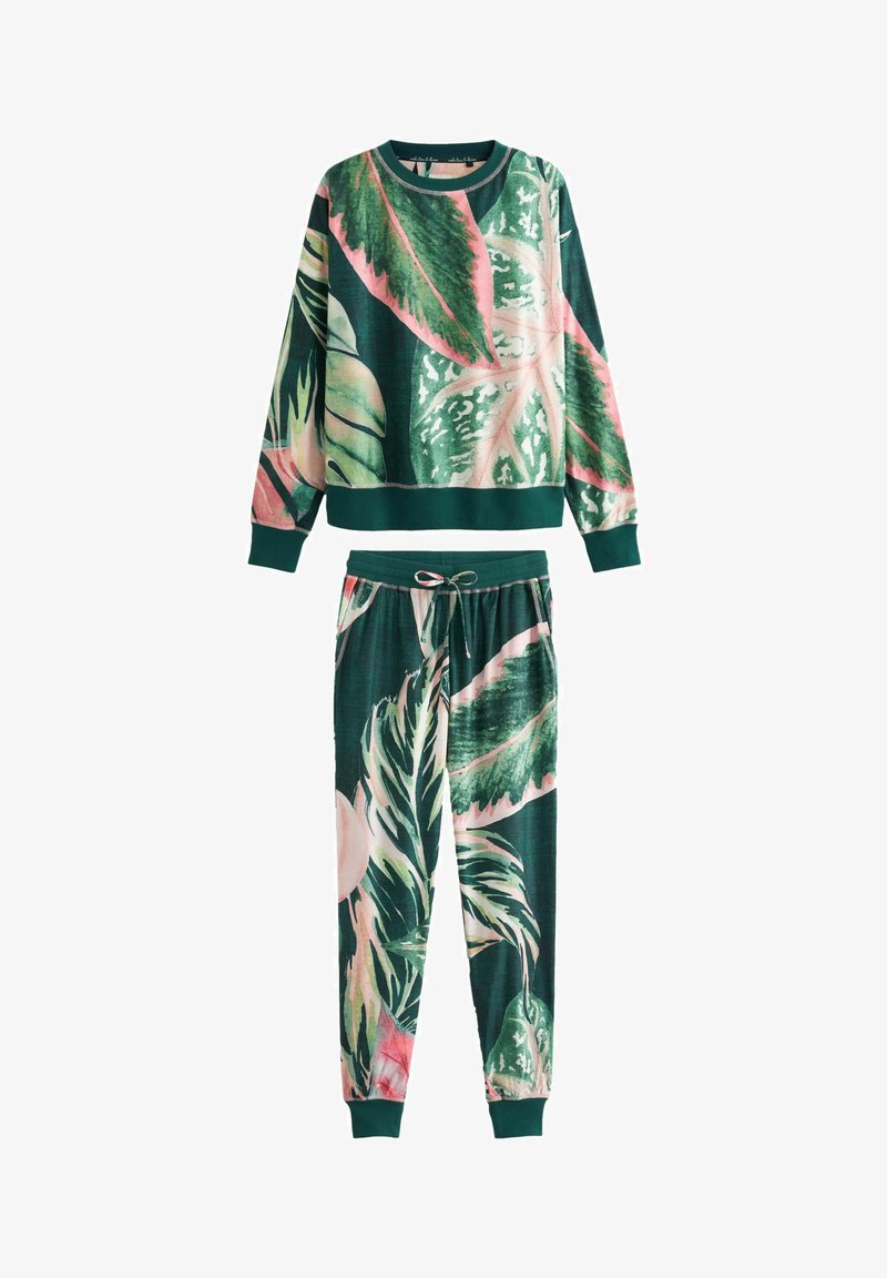 Next LONG SLEEVE-REGULAR FIT SET - Pižama - dark green floral