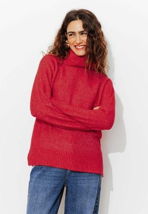 COL ROULÉ - Pullover - rouge