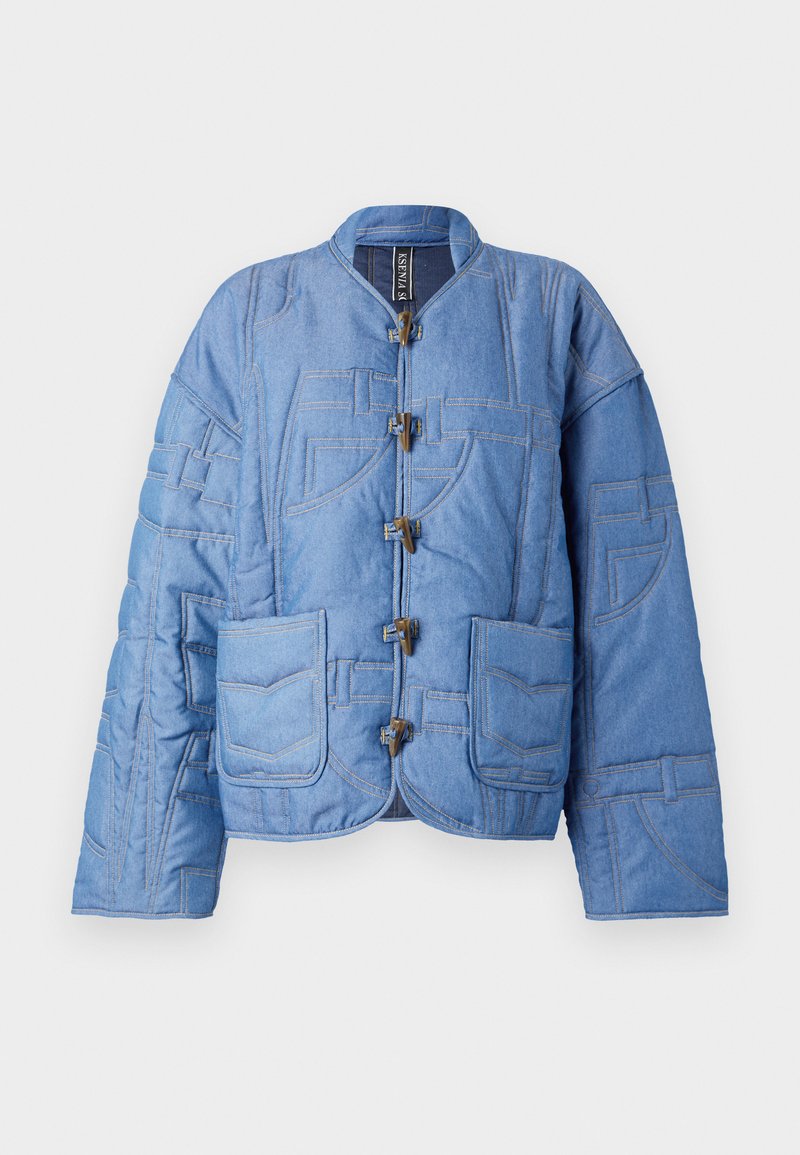 Ksenia Schnaider Winterjas lichtblauw denim