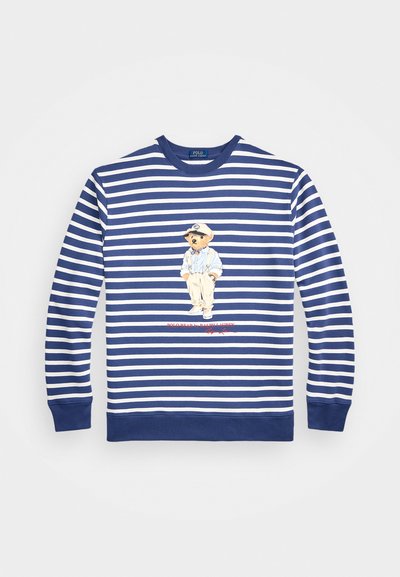 Polo Ralph Lauren Big & Tall POLO BEAR STRIPED FLEECE SWEATSHIRT - Sweatshirt - light navy/deckwash white