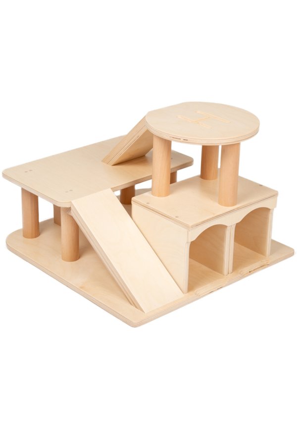 GARAGE MET HELIKPOTERDEK BLANK - Holzspielzeug