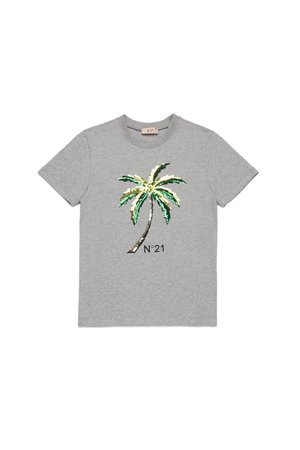 N°21 UNISEX - Print T-shirt - medium grey melange