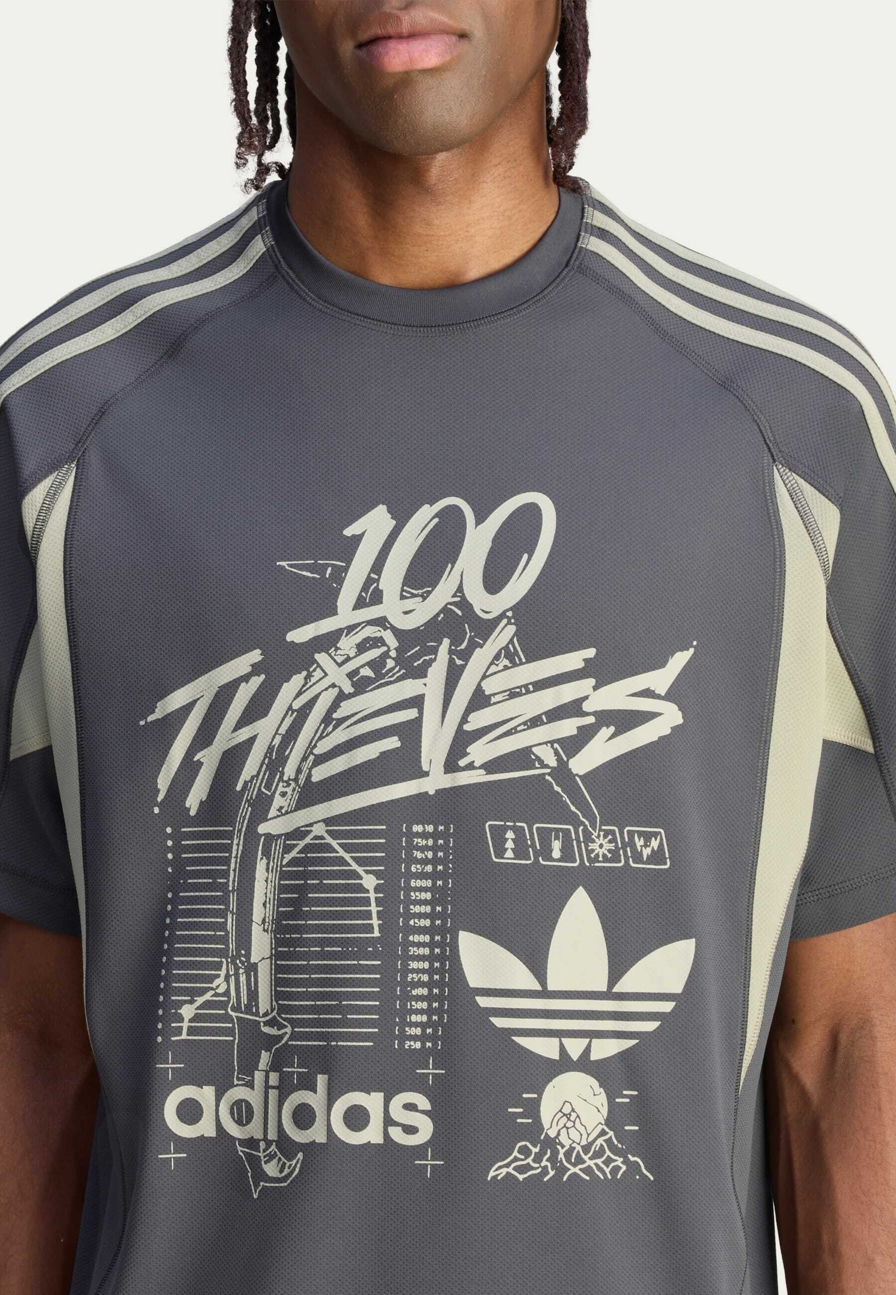 adidas Originals 100 THIEVES - Print T-shirt - carbon/grey