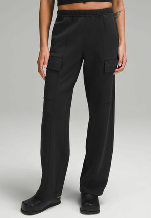 COTTON-BLEND DOUBLE-KNIT MID-RISE - Pantalones - black