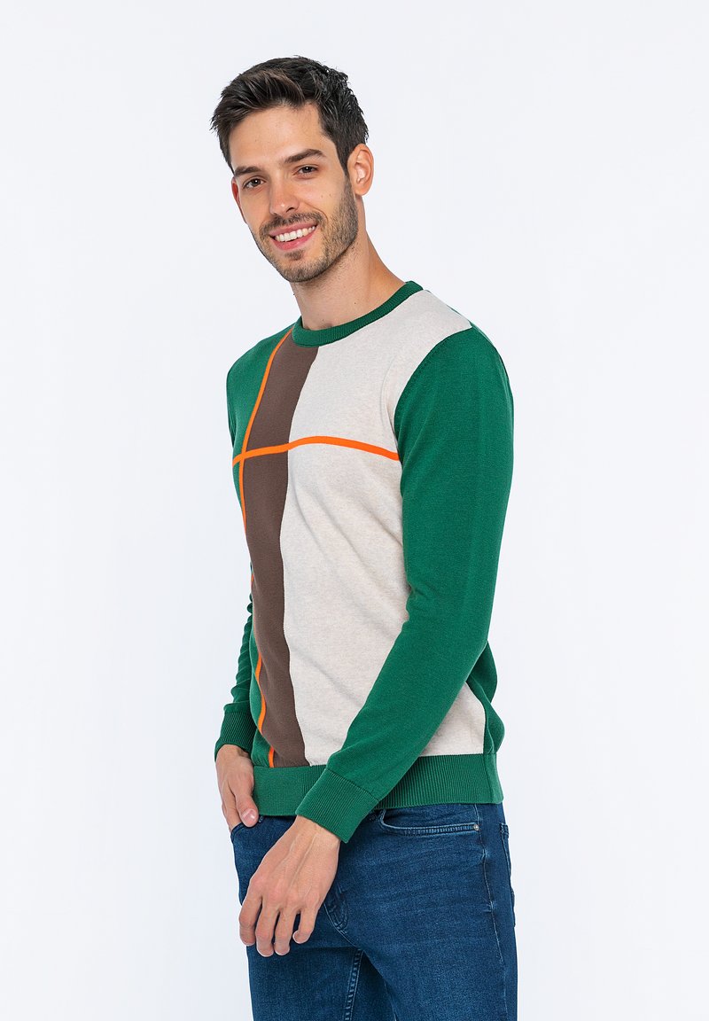 Herren Strickjacken | Felix Hardy Strickpullover green/beige/grün - LZ10841 Herren Strickjacken | Felix Hardy Strickpullover green/beige/grün - LZ10841