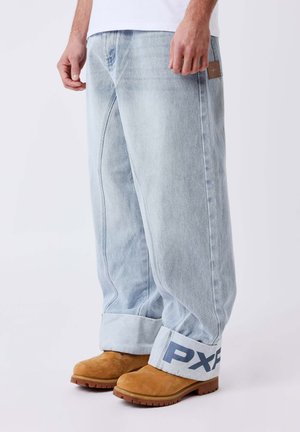 Project X Paris JEAN À OURLETS CLASSY - Jean baggy - bleu denim clair