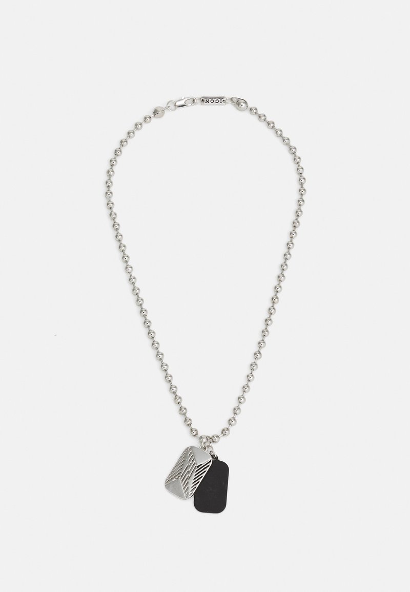 Icon Brand SOCCORE GRAPHIC DOUBLE TAG NECKLACE - Collier - silver-coloured