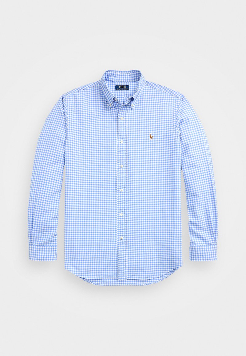 Polo Ralph Lauren CUSTOM FIT GINGHAM OXFORD SHIRT - Πουκάμισο - light blue/white