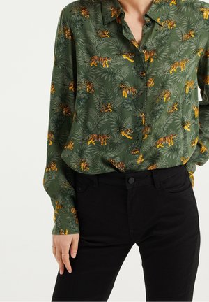 Button-down blouse - dark green