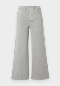 HIGH RISE WIDE LEG CROP - Leveälahkeiset - ash