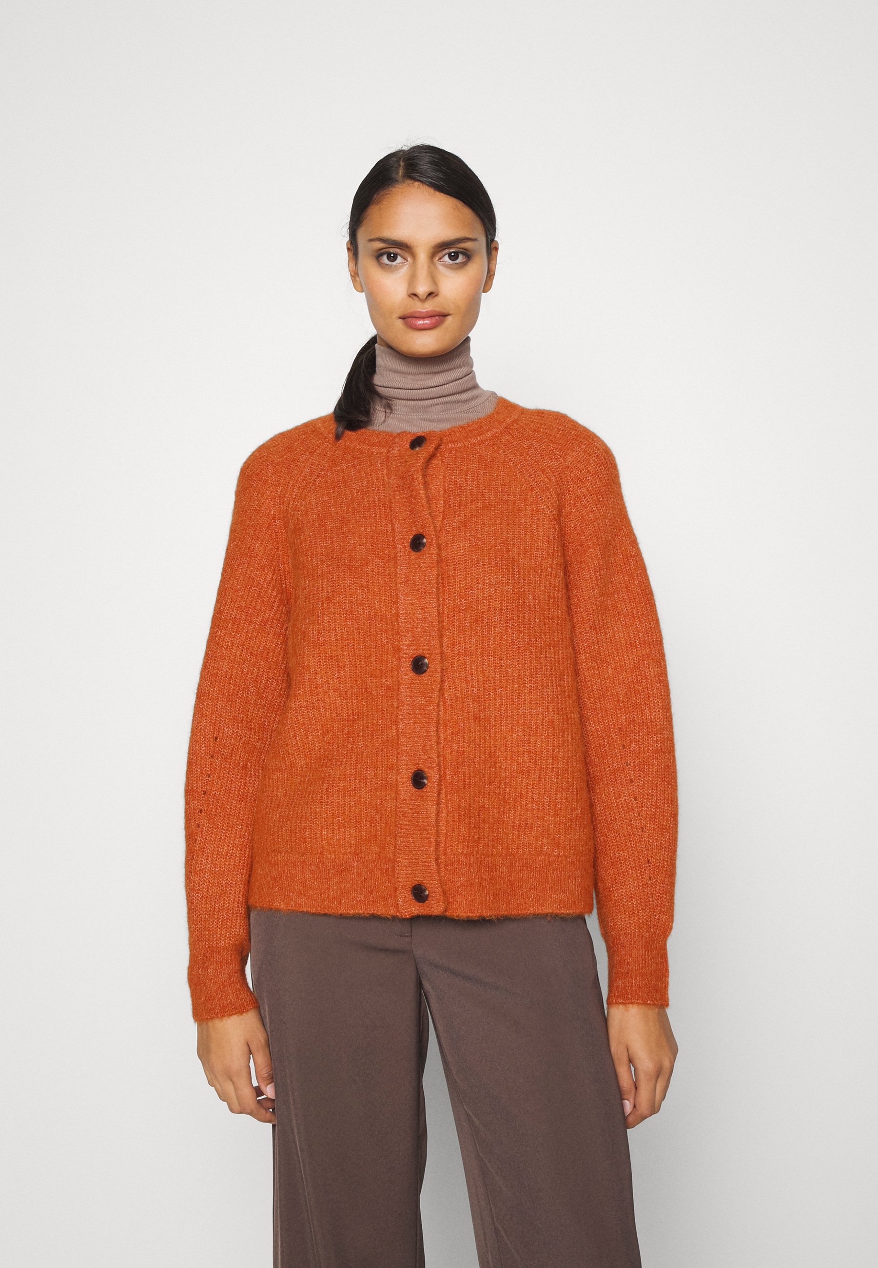 Selected Femme SLFLULU LS NOOS - Cardigan - cinnamon stick/orange -  Zalando.co.uk