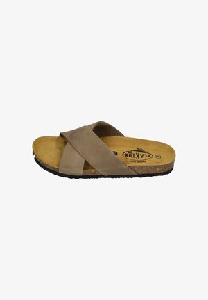 PLAKTON, PLAKTON DAMEN PANTOLETTEN BIBI 181051 KAKI - Mules - kaki