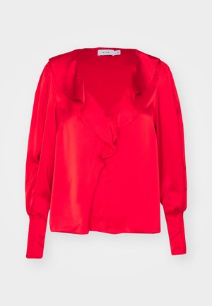 VILA VIMURA V NECK FLOUNCE - Blouse - high risk red