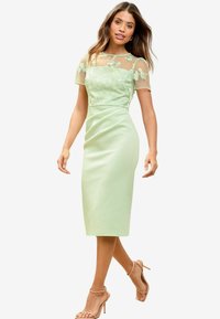 HYBRID FLORAL BODYCON MIDI  - Vestito casual - pistachio