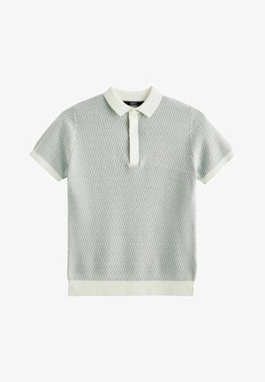 SHORT SLEEVE GEO PATTERN REGULAR FIT - Polo shirt - blue