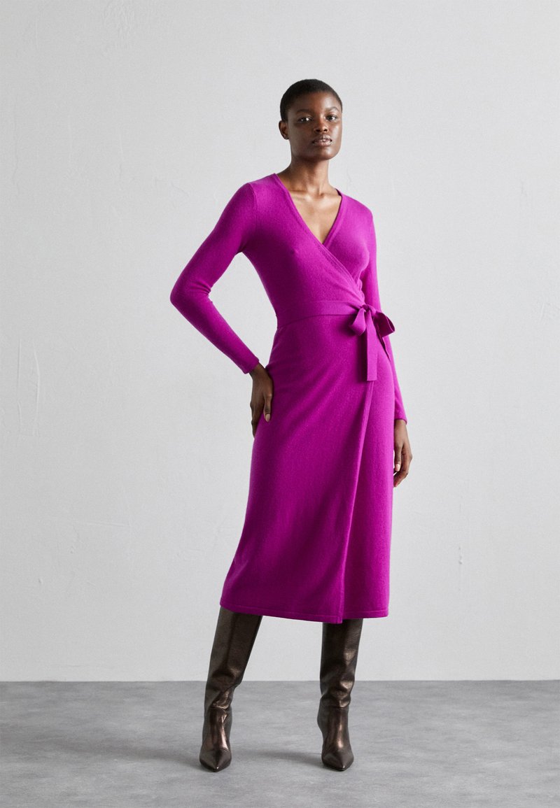 Diane von Furstenberg ASTRID DRESS - Strickkleid - red purple/beere ...