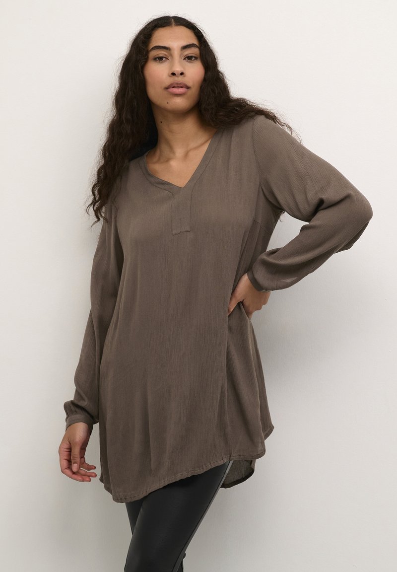 Kaffe KAAMBER V-NECK - Tunica - major brown