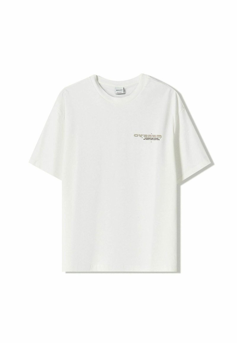 Bershka SHORT SLEEVE - Printtipaita - white