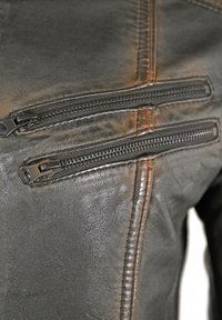 Redpoint DORAN/M - Lederjacke - schwarz orange