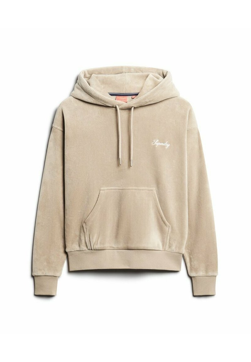 Superdry DROP NEEDLE BOXY Hoodie warm grey/beige Zalando.co.uk