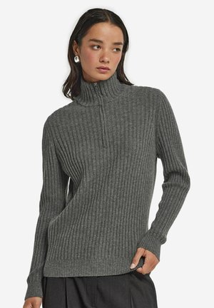 TURTLENECK - Strickpullover - grau dark grey melange