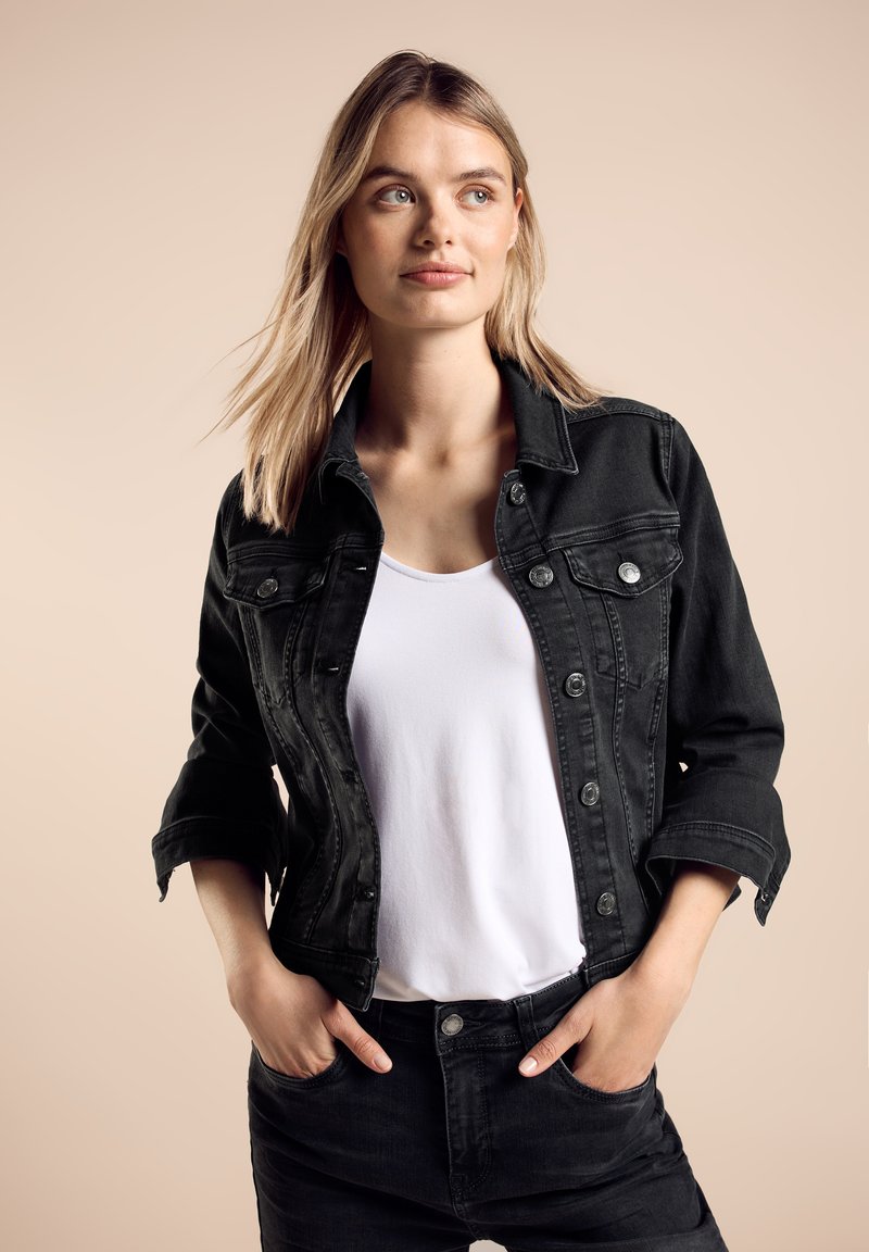 Street One IM WASHED-LOOK - Denim jacket - schwarz