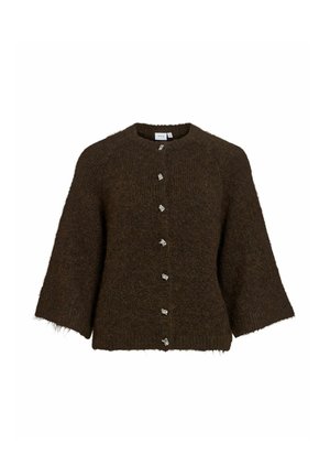 VILA, KNITTED CARDIGAN VIMARLEY 3/4 SLEEVED - Gilet - coffee bean